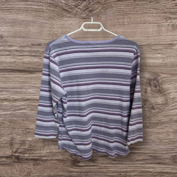 ⭐️GAP Purple Striped Top Size XL - Picture 2 of 5